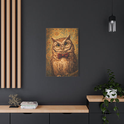 Whimsical Scholar Owl Portrait Wall Art & Canvas Print