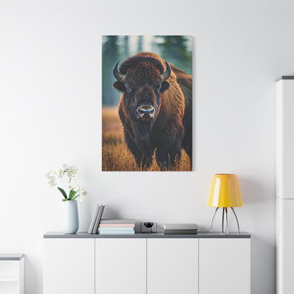 American Bison in Autumn Prairie Light Wall Art & Canvas Print