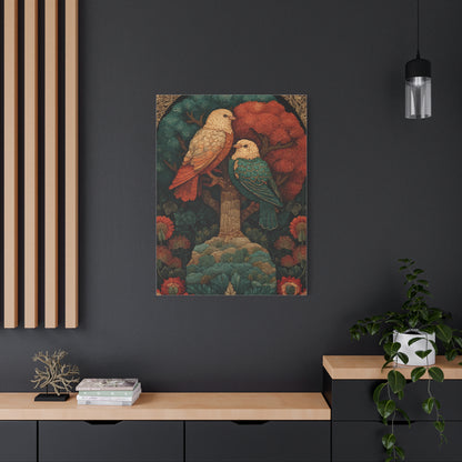 Folk Tree of Life Birds Wall Art & Canvas Print