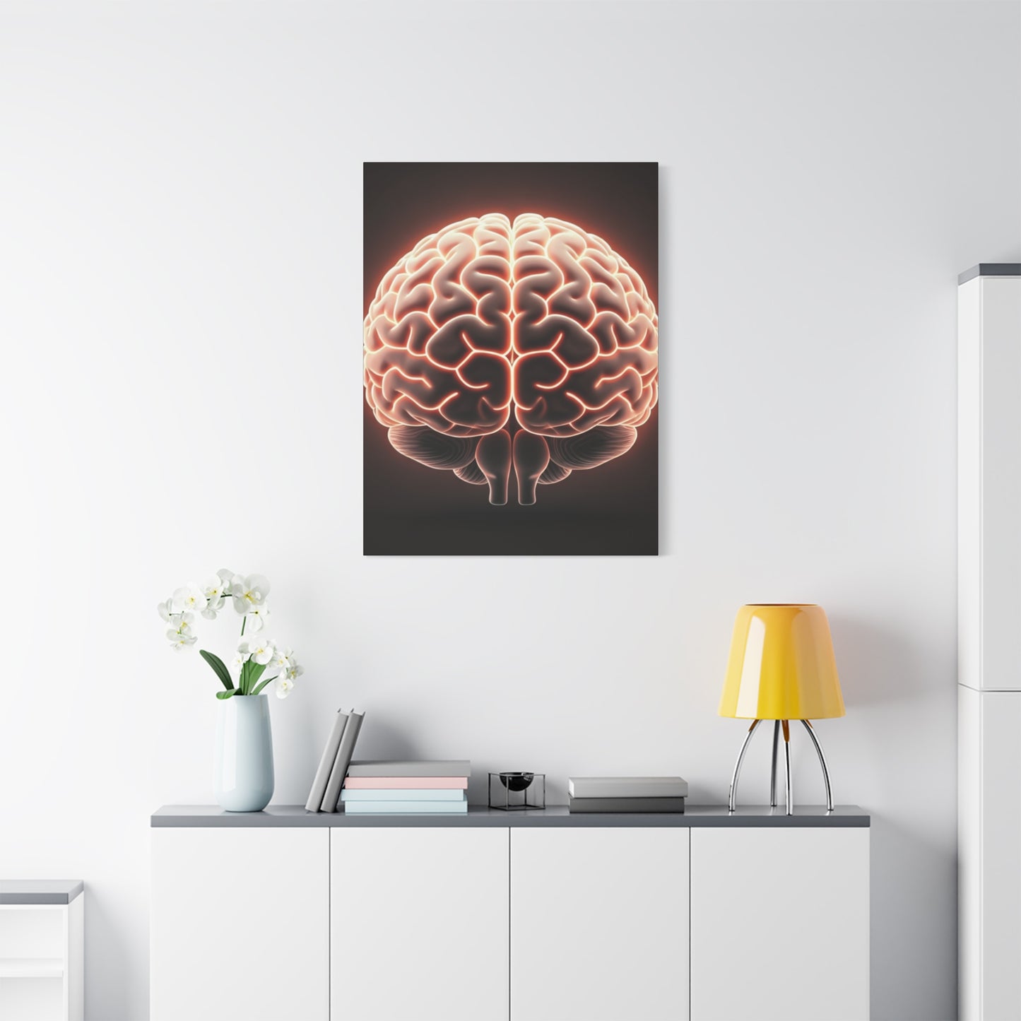 Illuminated Human Brain Wall Art & Canvas Prints
