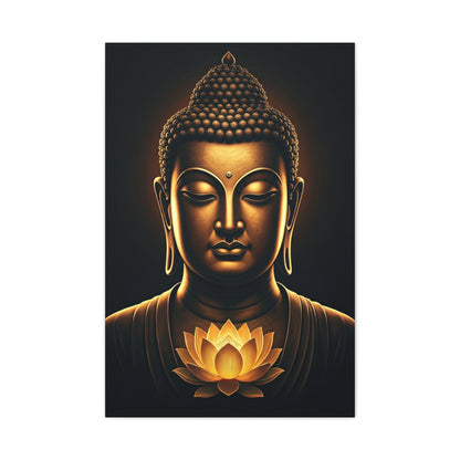 Shadowed Golden Buddha Elegance Wall Art & Canvas Prints