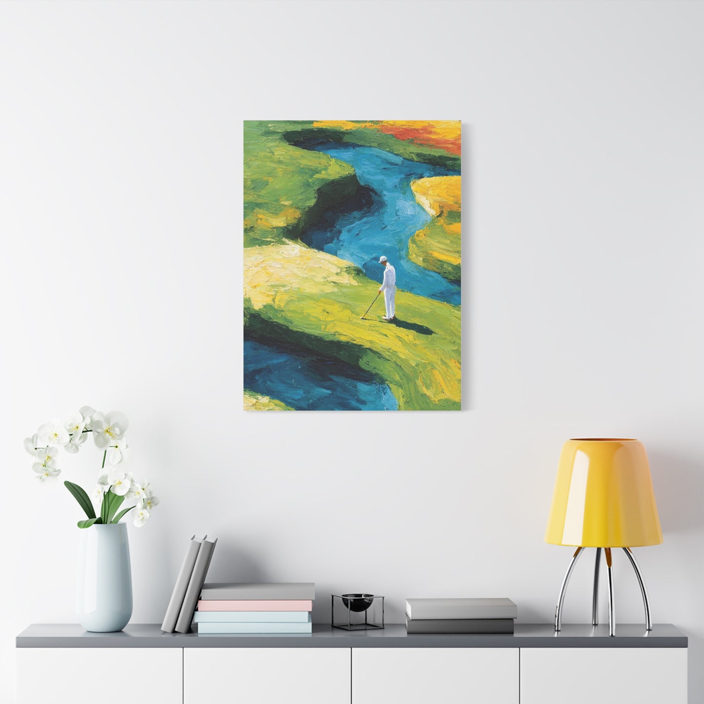 Impressionist Golf Course River Scene Wall Art & Canvas Print