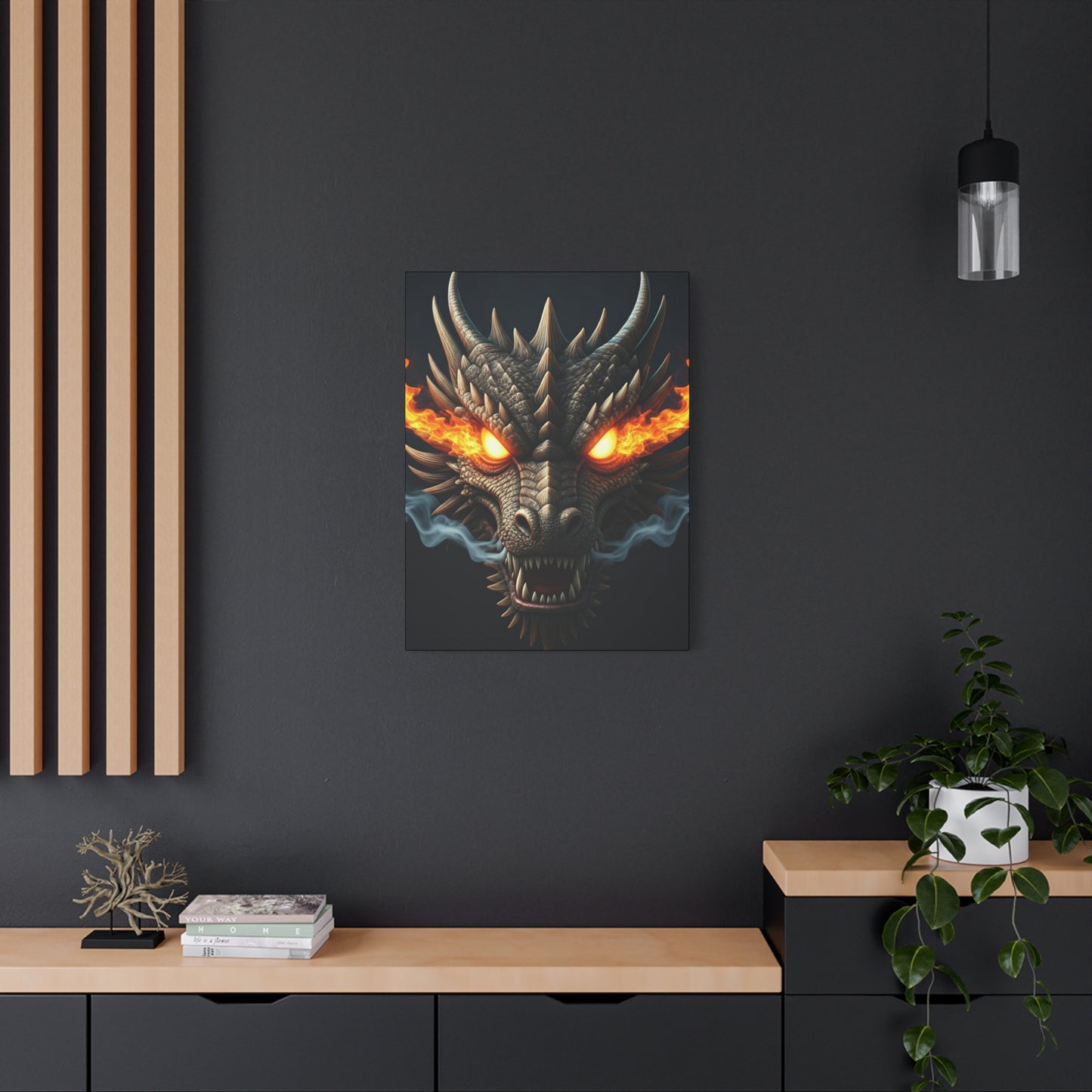 Flamebound Dragon Fury Wall Art & Canvas Print