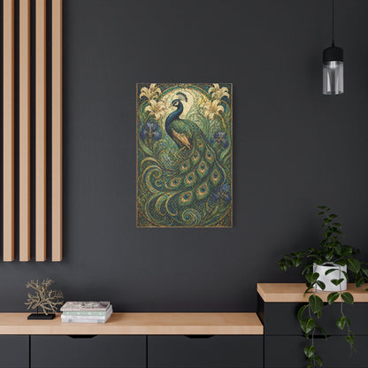 Art Nouveau Ornamental Peacock Garden Wall Art & Canvas Print