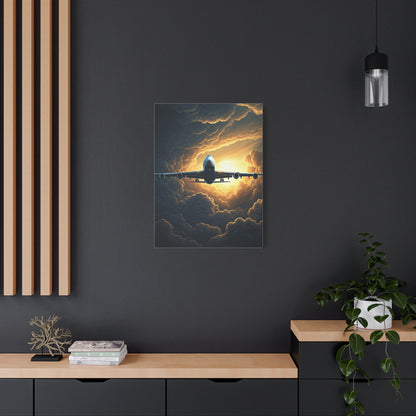 Golden Cloud Break Airplane Wall Art & Canvas Prints