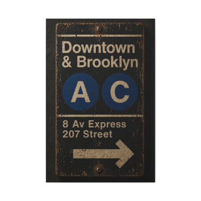 Vintage Subway Sign Industrial Wall Art & Canvas Print