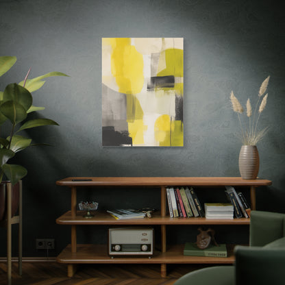 Citron and Charcoal Designer Abstract Wall Art & Canvas Print