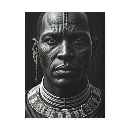 Tribal Elder with Ornamental Collar Wall Art & Canvas Prints