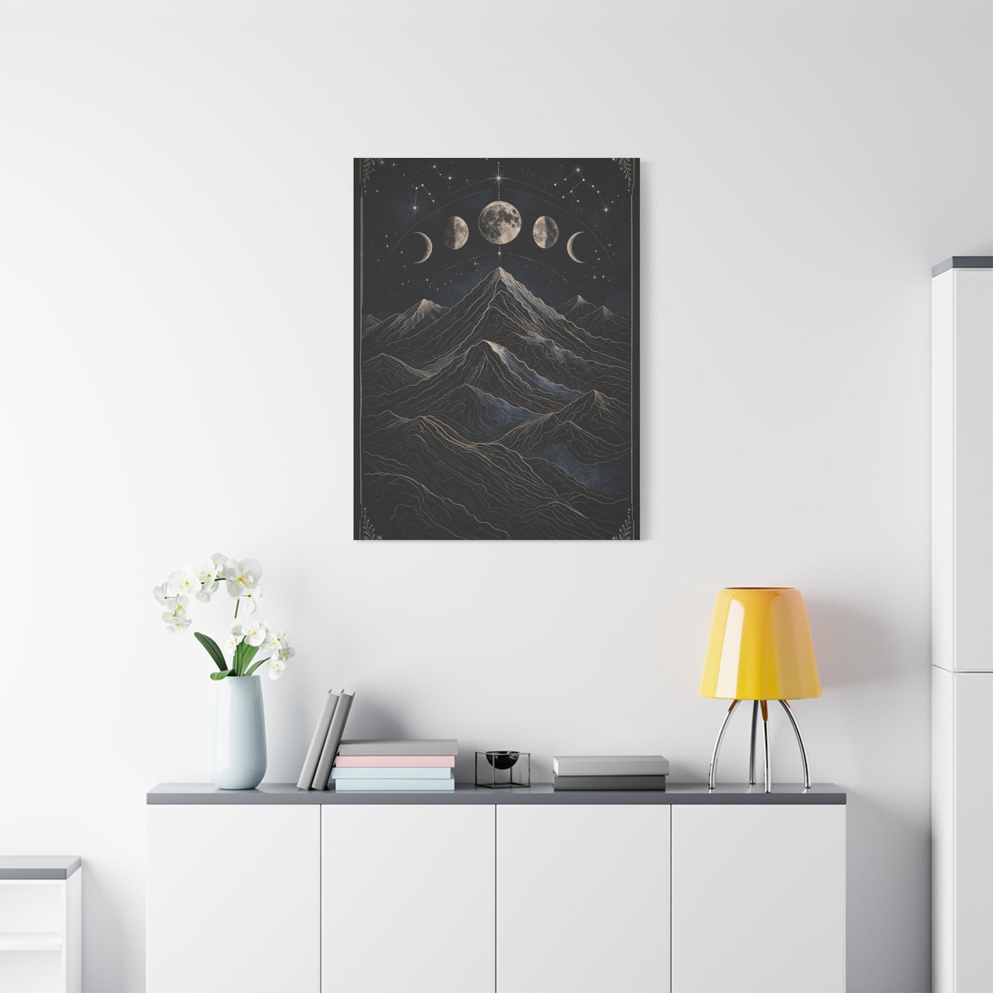 Mystical Moonlit Mountain Contours Wall Art & Canvas Print