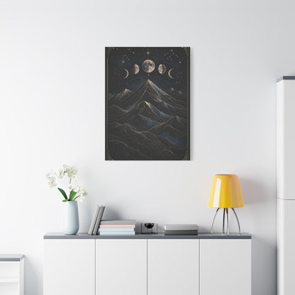 Mystical Moonlit Mountain Contours Wall Art & Canvas Print