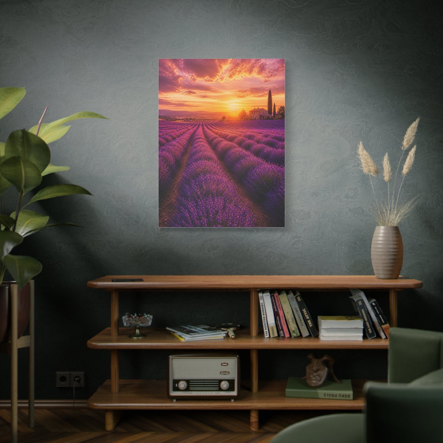 Lavender Fields Sunset Landscape Wall Art & Canvas Print
