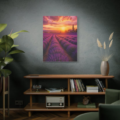 Lavender Fields Sunset Landscape Wall Art & Canvas Print