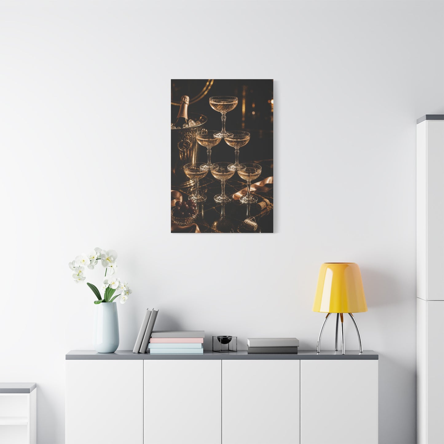 Champagne Coupe Tower Celebration Wall Art & Canvas Print