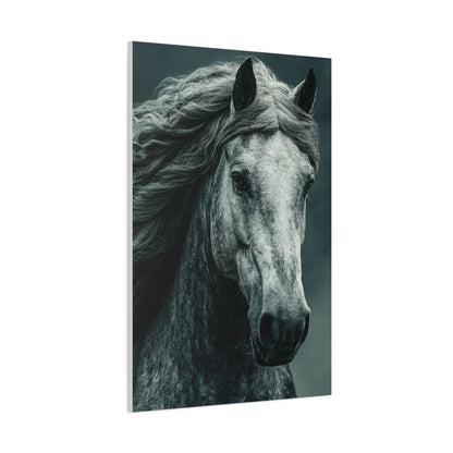 Silver Horse Portrait Wall Art & Canvas Print