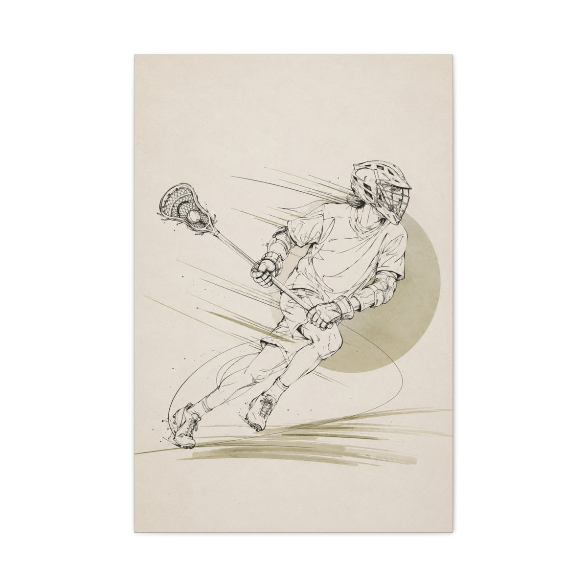 Minimal Lacrosse Motion Sports Wall Art & Canvas Print