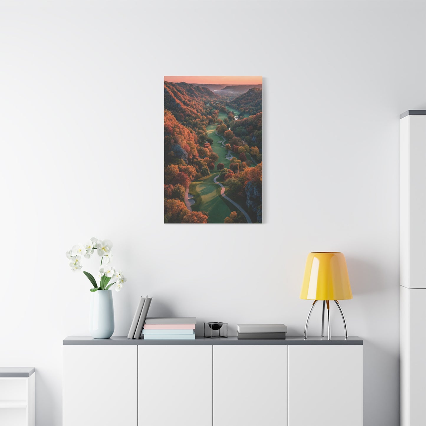 Autumn Valley Golf Course Aerial Wall Art & Canvas Print