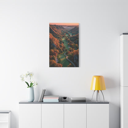Autumn Valley Golf Course Aerial Wall Art & Canvas Print