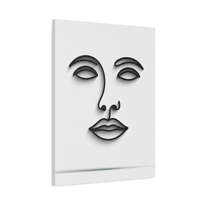 Silent Lines Minimal Face Wall Art & Canvas Print