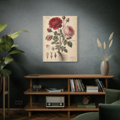 Victorian Rose Botanical Study Wall Art & Canvas Print