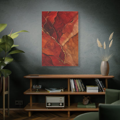 Red Geologic Mineral Abstraction Wall Art & Canvas Print