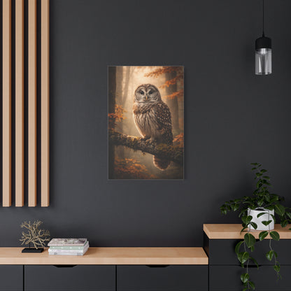 Barred Owl Autumn Forest Portrait Wall Art & Canvas Print