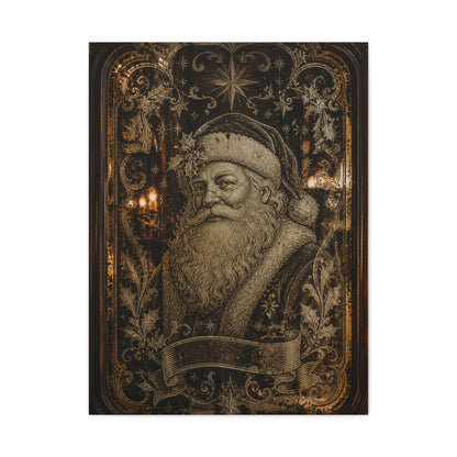 Victorian Etched Mirror Santa Wall Art & Canvas Print