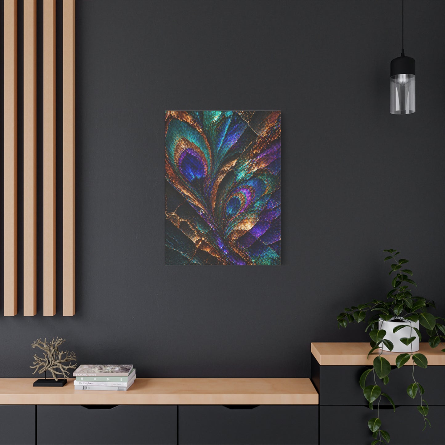 Abstract Peacock Ore Crystal Wall Art & Canvas Print