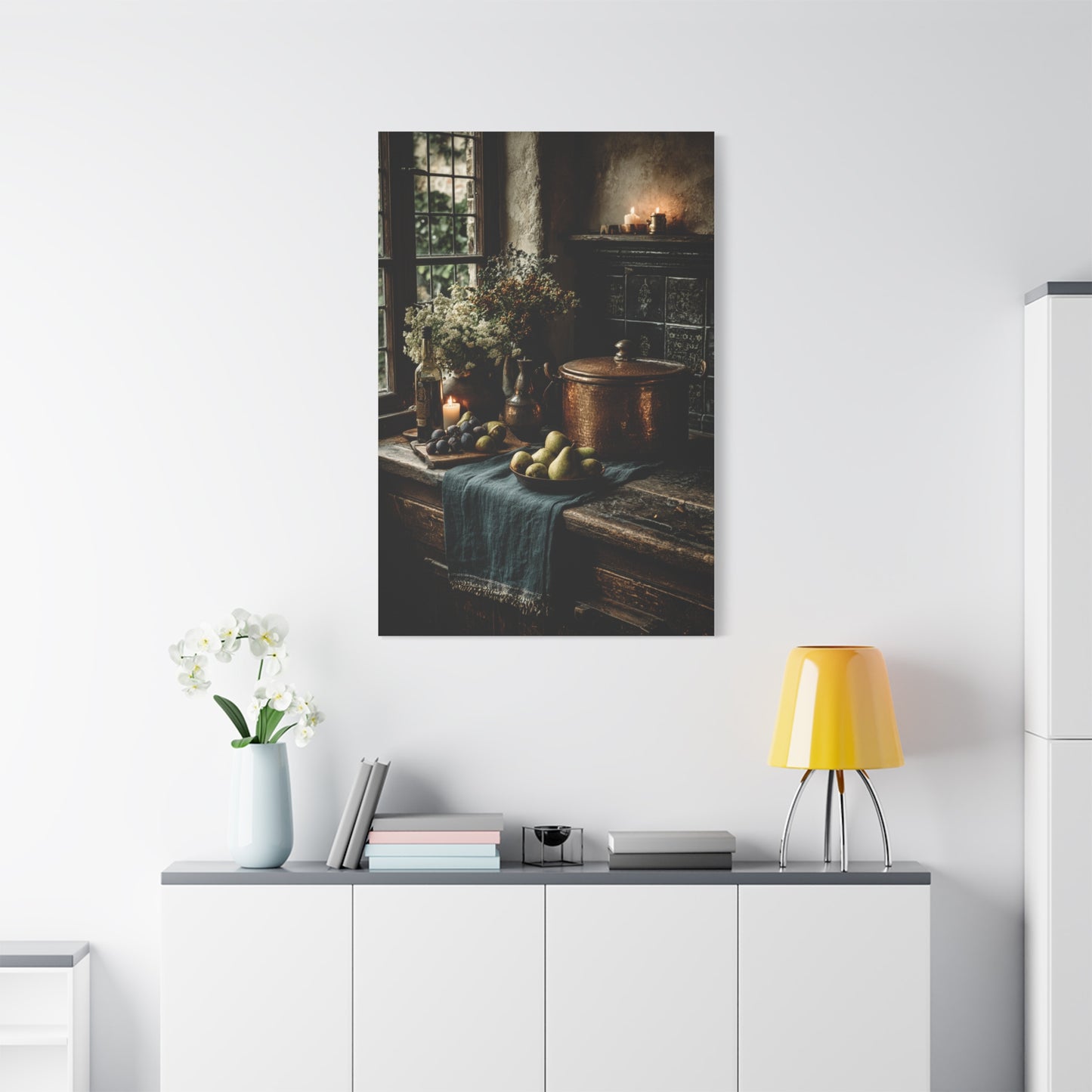 Moody Farmhouse Kitchen Still Life Wall Art & Canvas Print