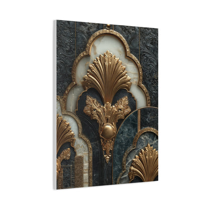 Art Deco Gold Architectural Relief Wall Art & Canvas Print