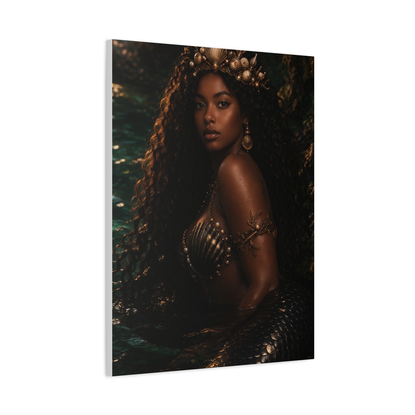 Regal Ocean Queen Mermaid Portrait Wall Art & Canvas Print