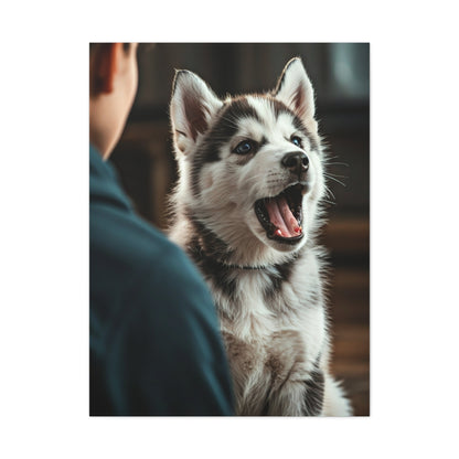 Joyful Howl Husky Wall Art & Canvas Print