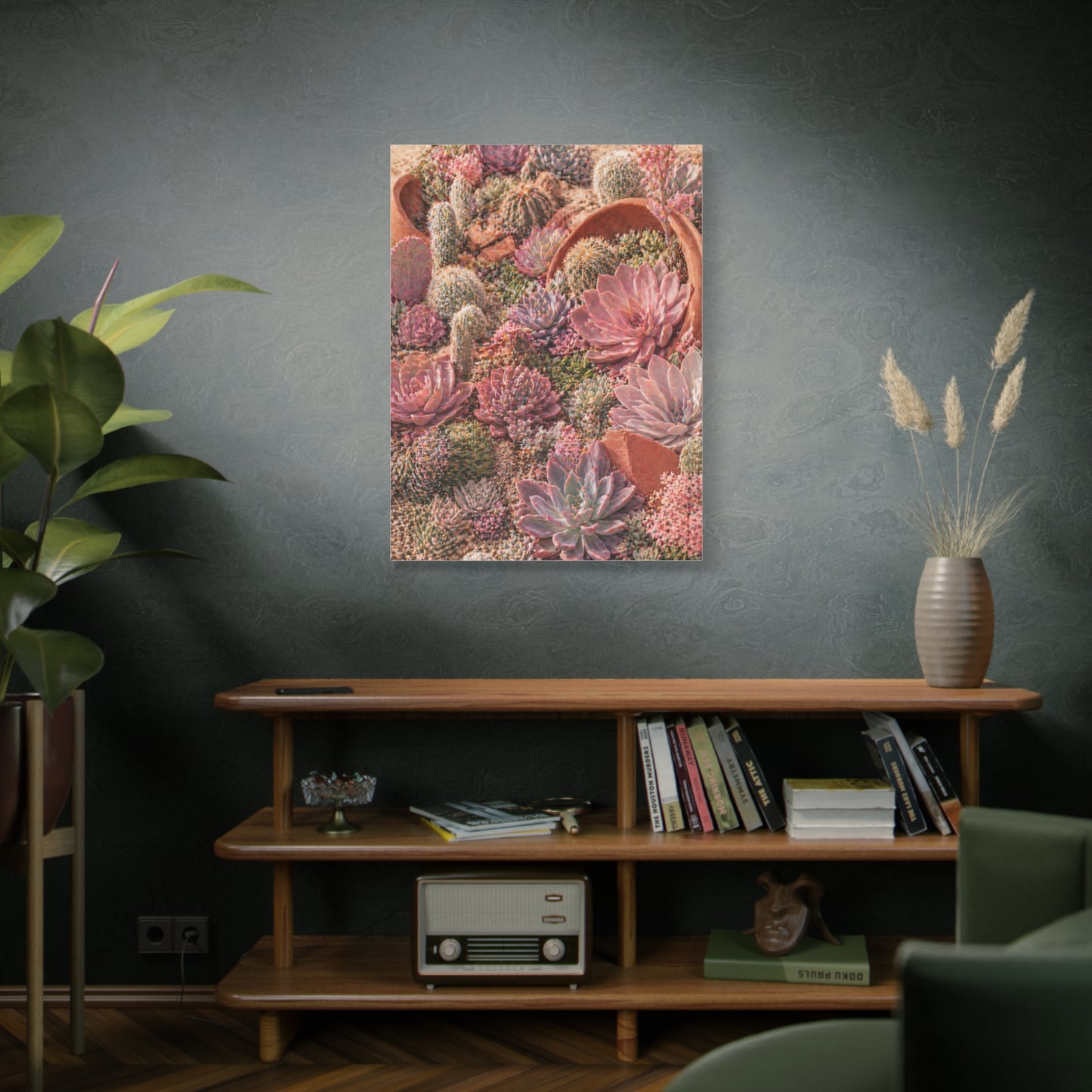 Pink Succulent Garden Wall Art & Canvas Print