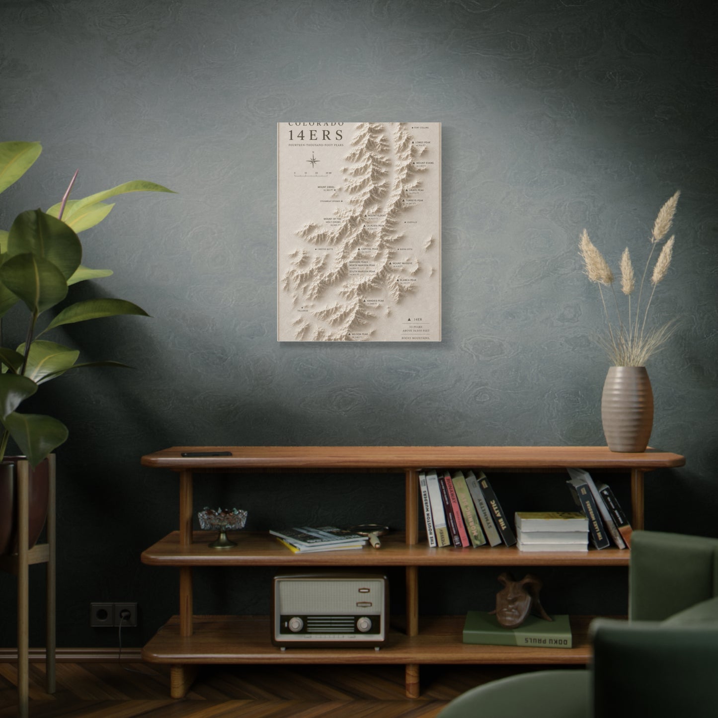 Colorado 14ers Relief Map Wall Art & Canvas Print