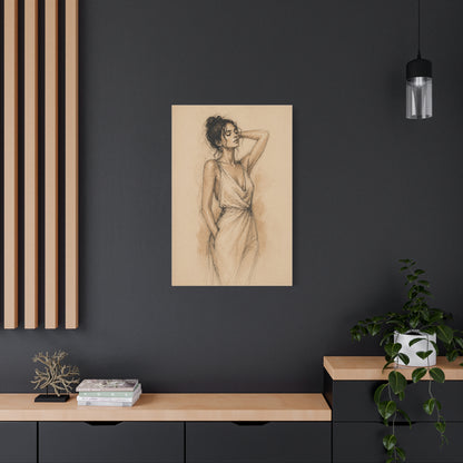 Elegant Charcoal Figure Study Wall Art & Canvas Print