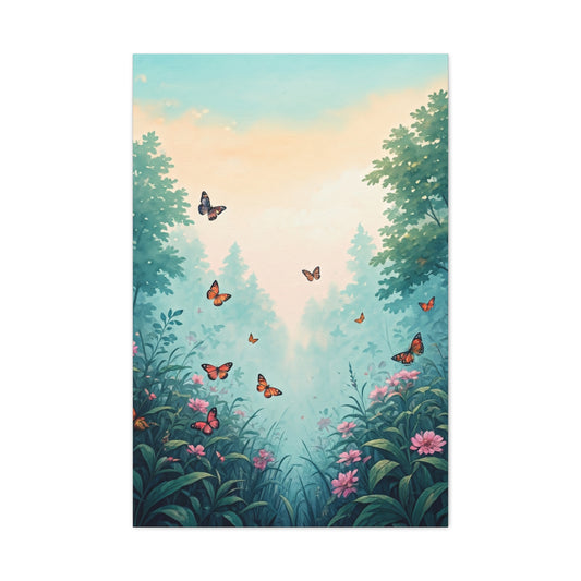 Enchanted Garden Butterfly Scene Wall Art & Canvas Prints