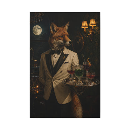 Fox Cocktail Waiter Speakeasy Wall Art & Canvas Print