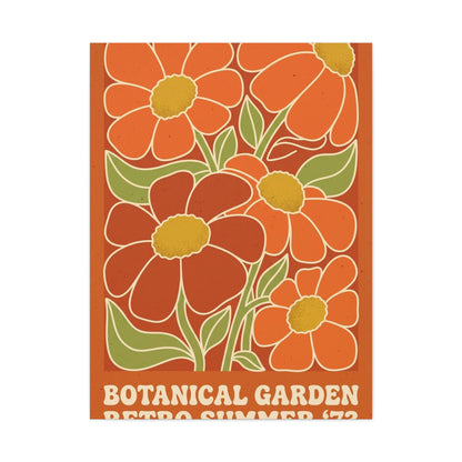 Retro Botanical Orange Flower Poster Wall Art & Canvas Print