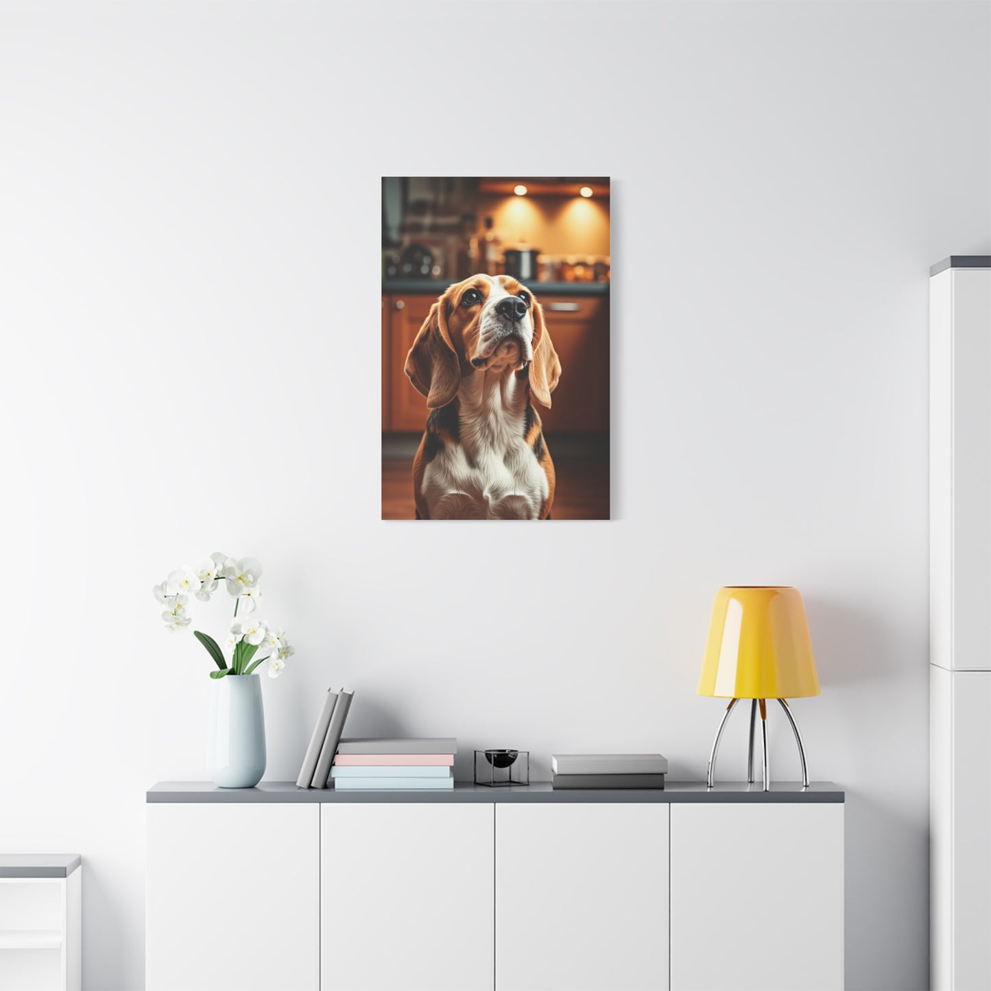 Kitchen Gaze Beagle Wall Art & Canvas Print