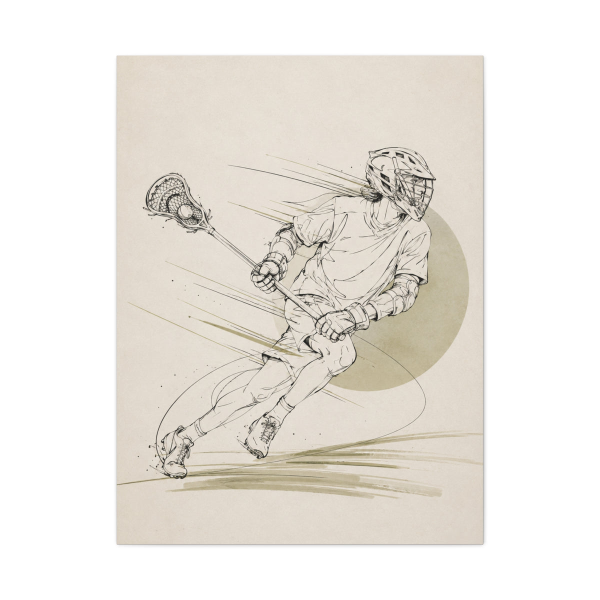 Minimal Lacrosse Motion Sports Wall Art & Canvas Print
