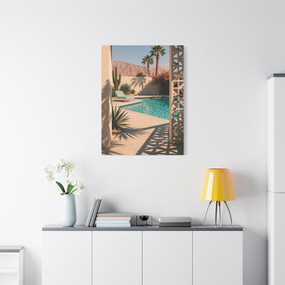 Desert Poolside Modernist Framing Wall Art & Canvas Print
