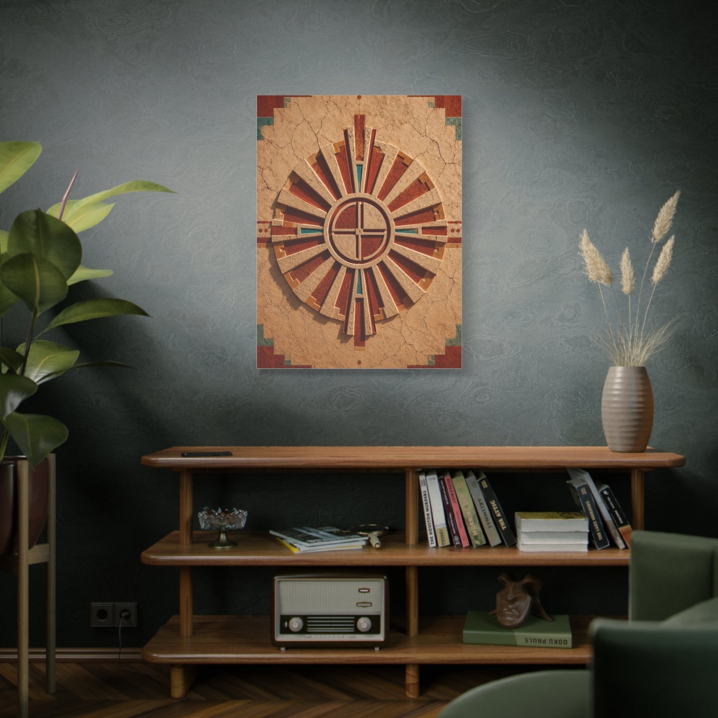 Sacred Sunburst Geometry Southwest Wall Art & Canvas Print