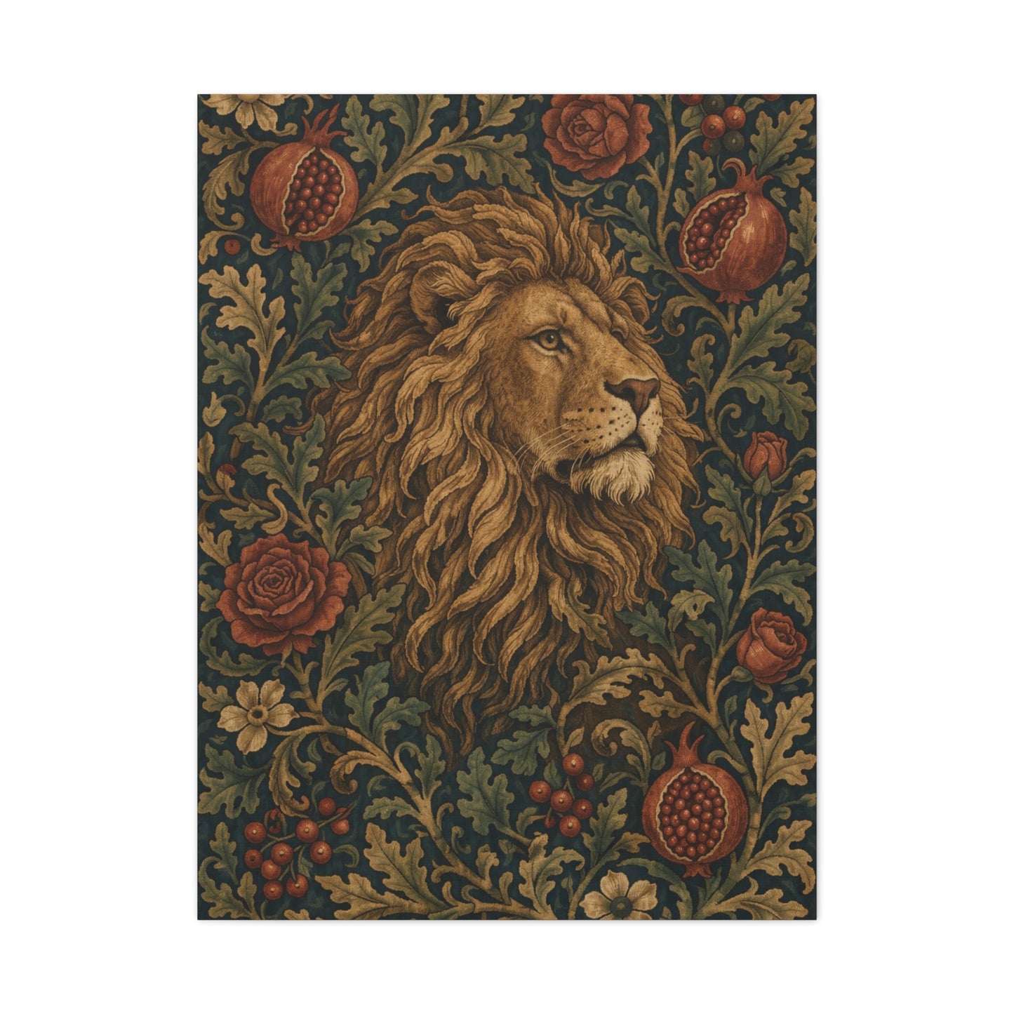 Ornamental Lion Tapestry Heritage Wall Art & Canvas Print