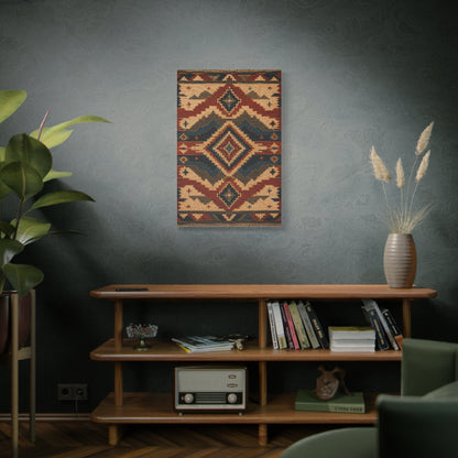 Navajo Inspired Geometric Textile Southwest Wall Art & Canvas Print
