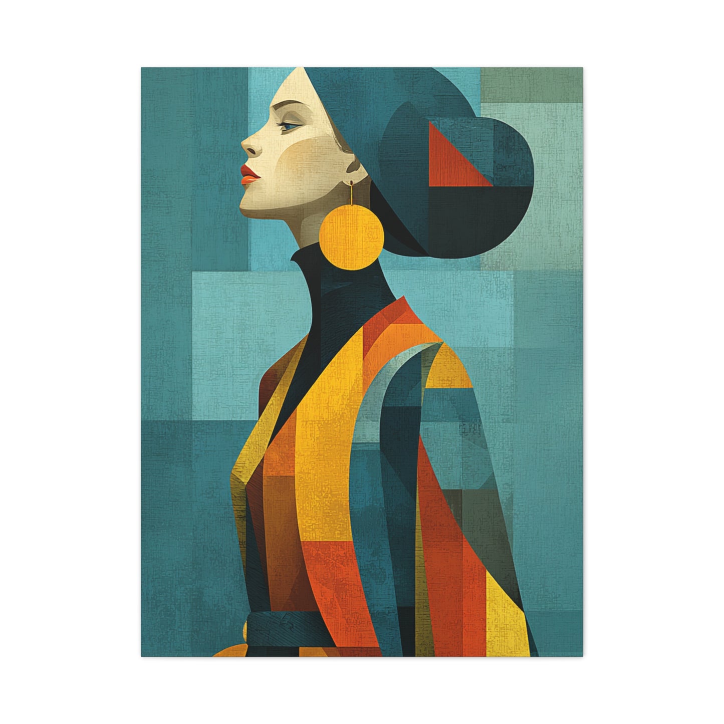 Geometric Fashion Portrait Elegance Wall Art & Canvas Print