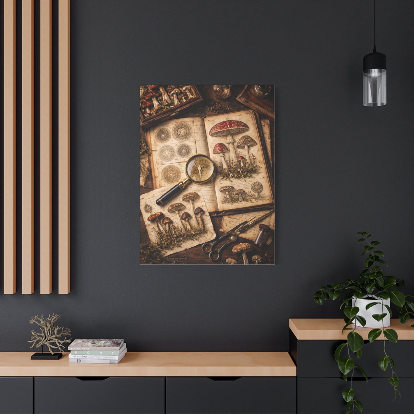 Cabinet-of-Curiosities Mushroom Study Wall Art & Canvas Print