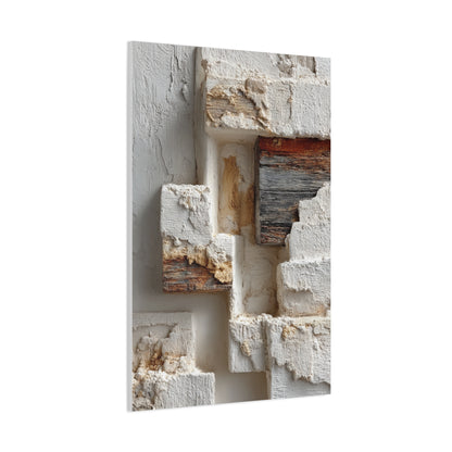 Minimal Plaster Block Assemblage Wall Art & Canvas Print