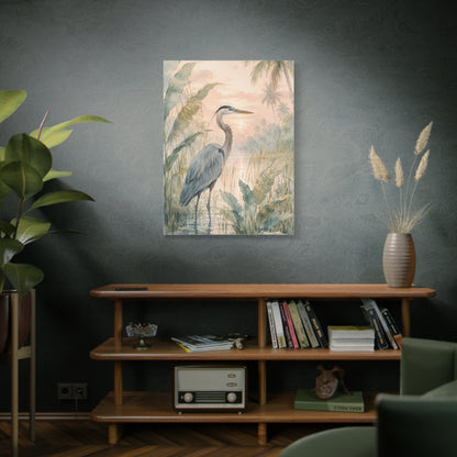 Soft Tropical Heron Marsh Landscape Tropical Wall Art & Canvas Print