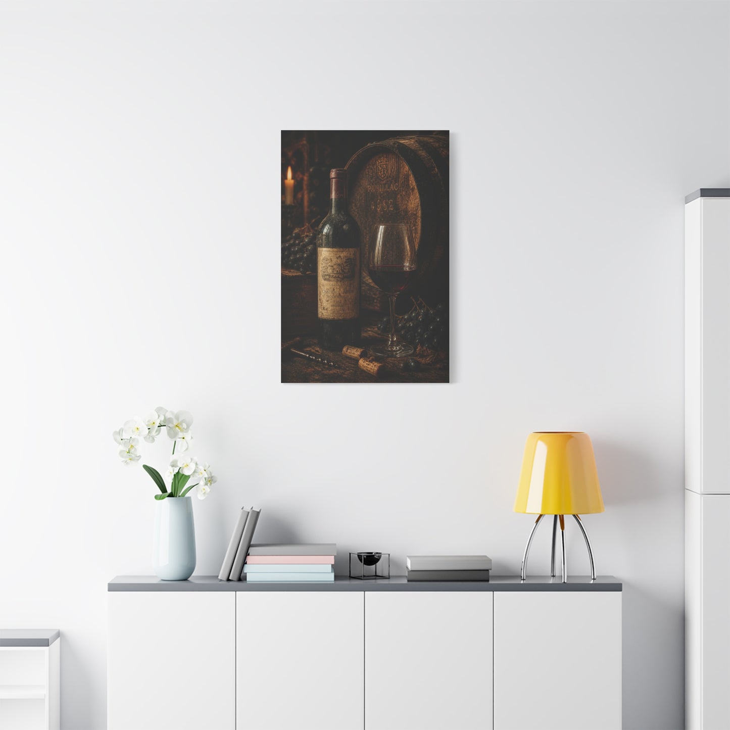 Vintage Red Wine Cellar Still Life Wall Art & Canvas Print