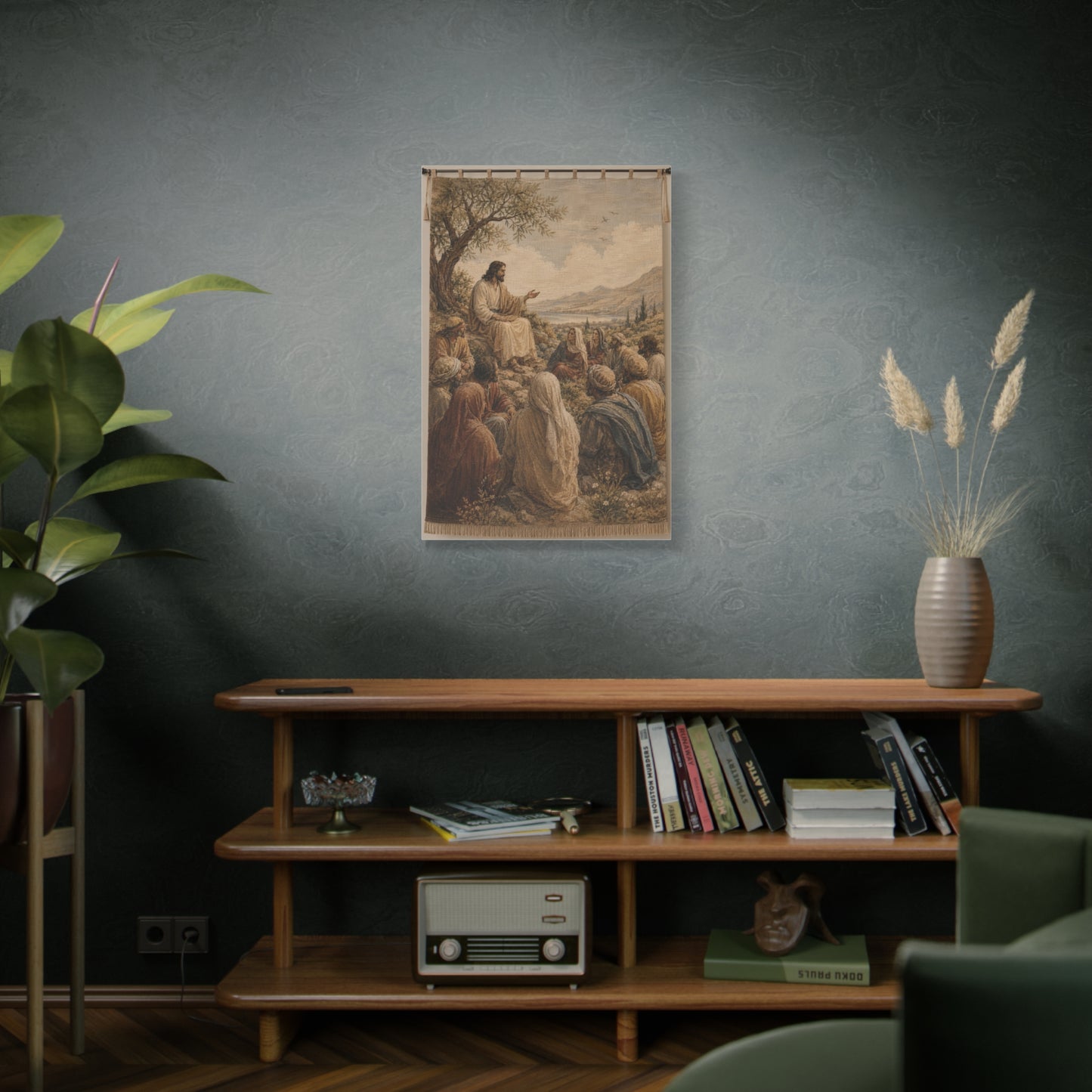 Sermon on the Hillside Tapestry Wall Art & Canvas Print