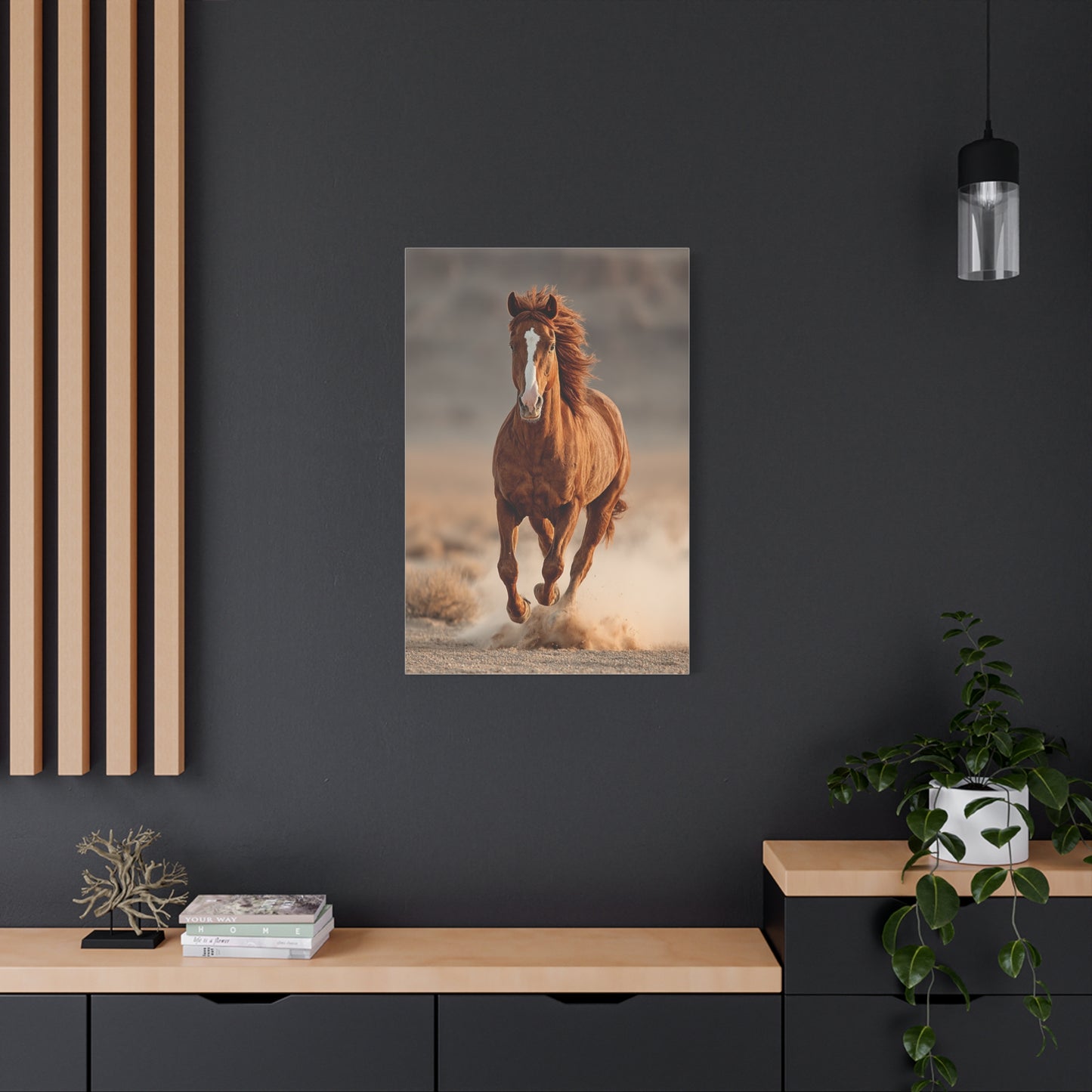 Running Chestnut Stallion Power Wall Art & Canvas Print